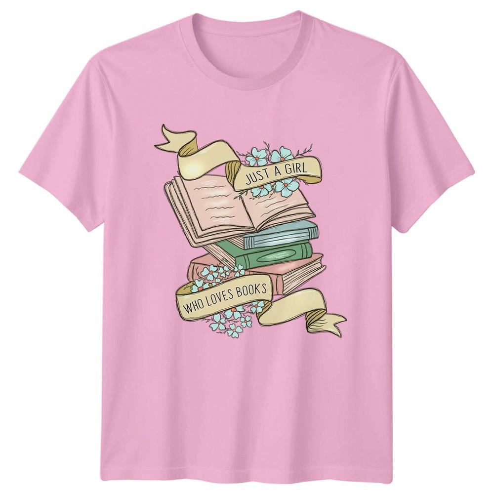 Just A Girl Who Loves Unisexs TShirt Bookworm Reading Birthday Gift For Her