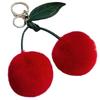 Plush Cherry Faux Mink Fur Keychain & Bag Charm