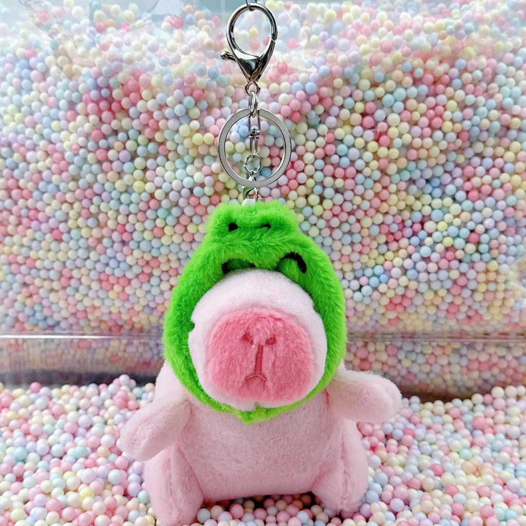 Little Red Book Capybara & Guinea Pig Plush Keychain Ornament