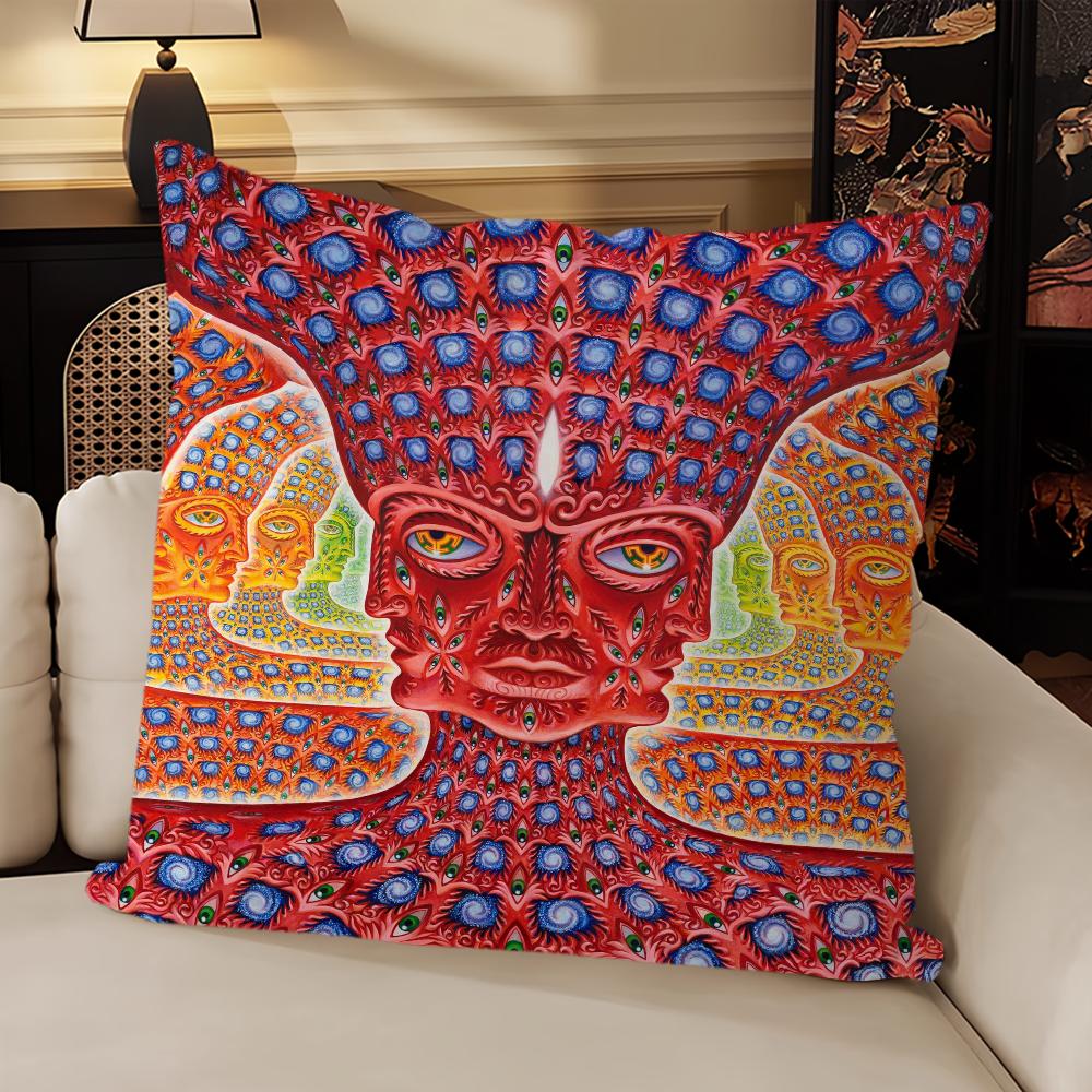 

Aesthetic Art Alex Grey Trippy PsychedelicSofa Living Room Bedroom Headboard Backrest Cushion Square Cushion Nap Time Pillow Cas 22x22Inch