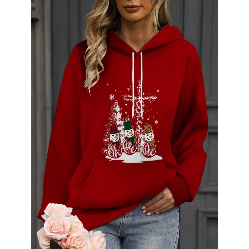 Womens Oversized Hooded Sweatshirt With 3D Print Soft Cotton Blend Long Sleeve Pullover Casual Wear