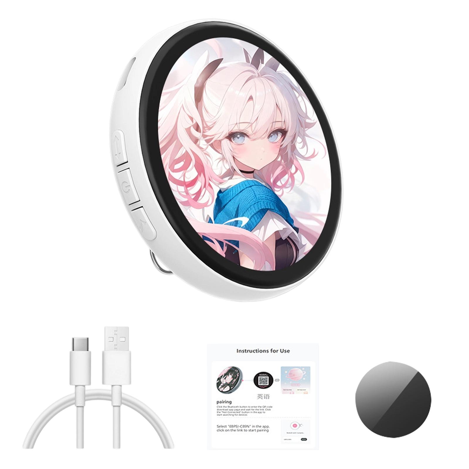 

Electronic Anime Pin With HD Touchscreen, 2026 New Digital Photo Display Gift, Custom Kawaii Badge For Backpacks And Conventions Photo Name Tag Pins One Size білий