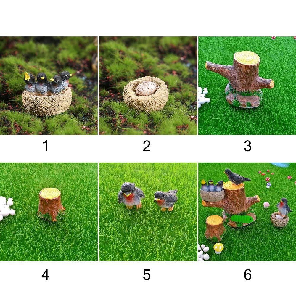 Multicolor Micro Swallow Model Fairy Garden Ornament Mini Birds' Nests Statue  Outdoor Indoor