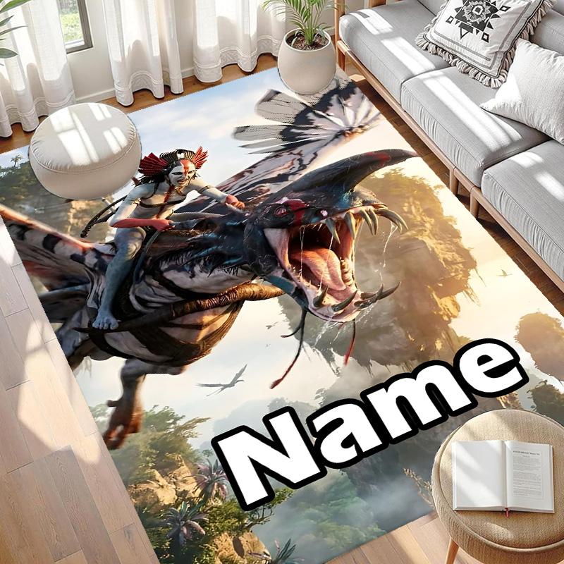 Custom Name Personalized Avatar Print Carpet, Versatile Home Decor Rug, for Playroom, Apartment, Balcony, Entryway, Hallway Gift