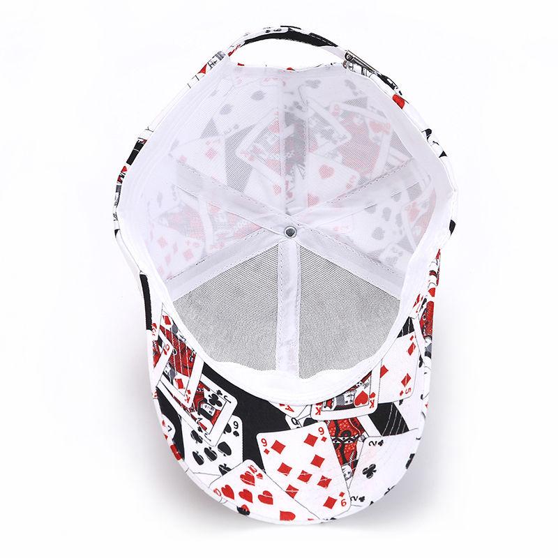 Hat Men's Graffiti Spring and Autumn Poker Printed Hip Hop Baseball Hat Summer Versatile Sunscreen Duck Tongue Hat