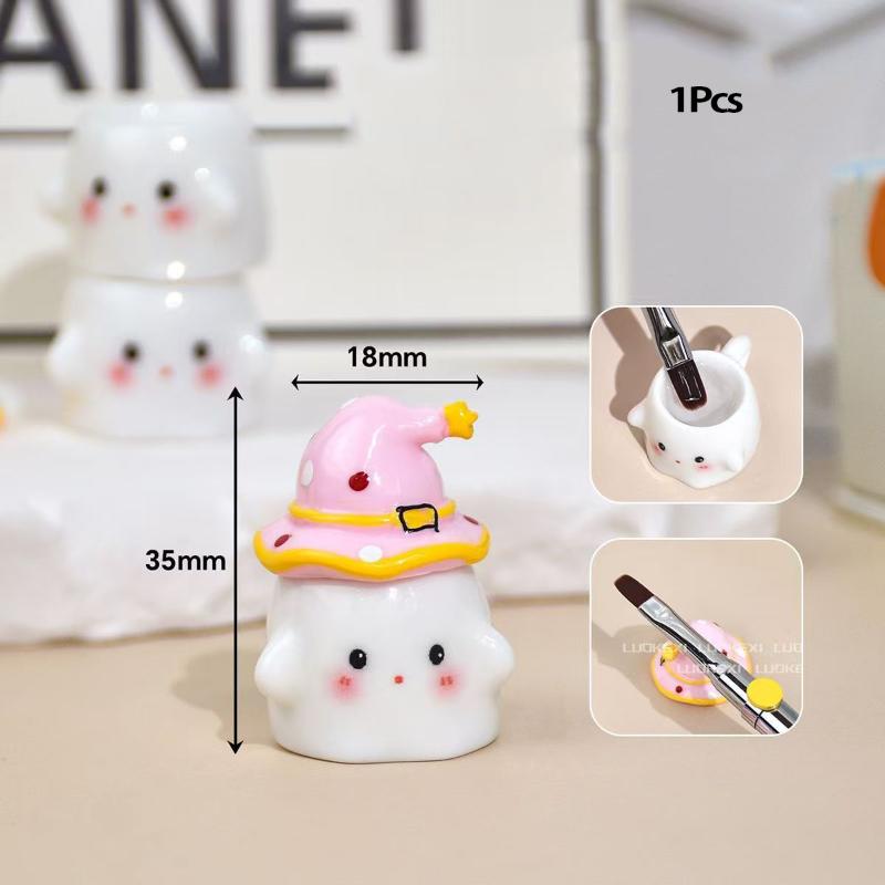 Mini Nail Polish Powder Liquid Nail Cup Nail Brush Cleaning Tools Liquid Power For Mixing Bowl Ghost Cartoon Brush Holder Dish