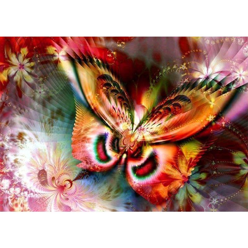 5D DIY Diamond Painting Pretty Butterfly Flower Art Diamond Embroidery Cross Stitch Kit Full Rhinestone Mosaic Home Decor