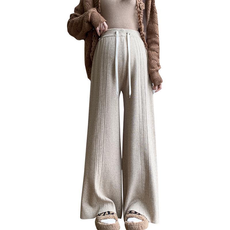 Autumn/Winter 2025 Postpartum Knit Straight-Leg Wide-Leg Slimming Floor-Length Pants