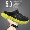 Men's Outdoor Thick-Soled Jelly Sandals: Closed-Toe, Height-Boosting, Wear-Resistant, Large Size.