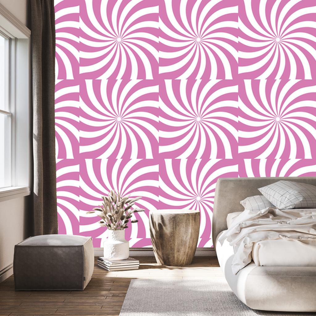 Hippie background wallpaper white and powder pink for living room and bedroom 50x1000
