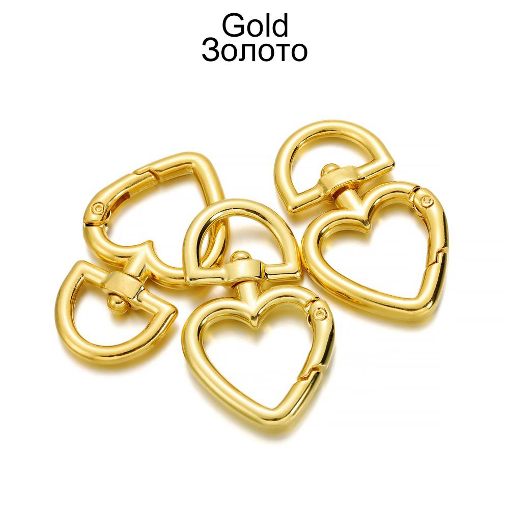 5Pcs/lot Peach Heart Shape Metal Lobster Clasp Hooks Key Ring Connectors For DIY Keychain Jewelry Making Supplies Accessories