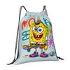Custom S-Sponges Anime Bobes Drawstring Backpack Bags Women Men Lightweight Cartoon Gym Sports Sackpack Sacks for Yoga