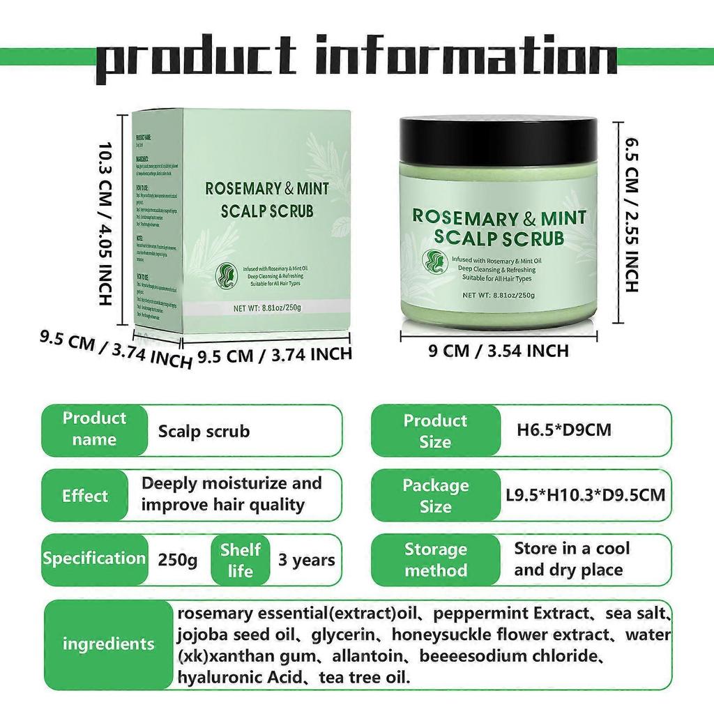 1-5x Scalp Scrub, Scalp Massager, Scalp Exfoliation, Rosemary Scalp Scrub, Scalp Scrub for Building, Hair Scrub for Scalp, Nourishing Detox Hair Care