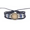 Fit 20Mm Glass Cabochon Base Bezel Brass Leather Bracelet Bangle Blank Base Jewelry Cabochon Setting Bracelet Making Supplies