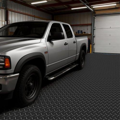 VEVOR Garage Floor Roll, 1.22 x 7.62 m Garage Flooring Mat, 3 mm Thickened Rubber Diamond Plate Floor Protector Mat, Non-Slip, Wear-resist Waterproof