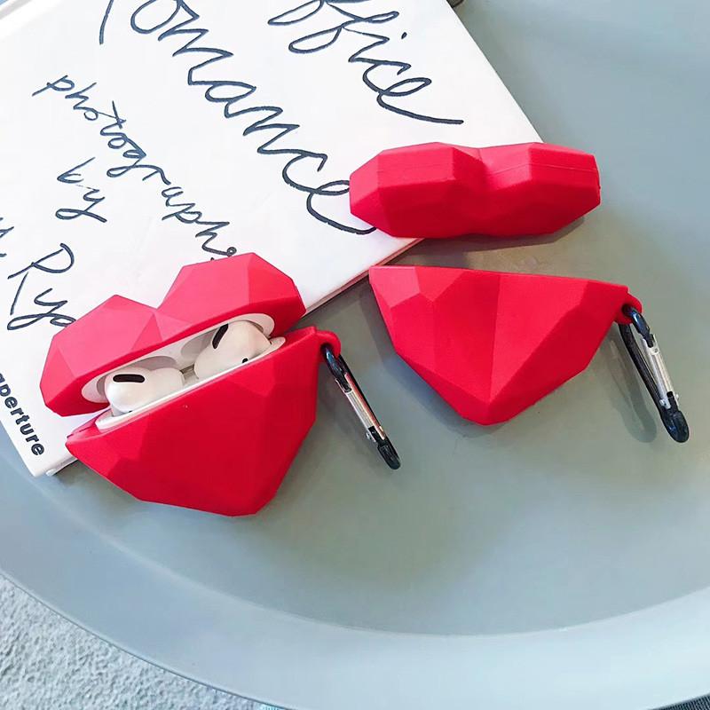 Cute 3D Heart-shaped Bluetooth Earbuds Protective Case Compatible with Apple AirPods 1/2 Pro Pro2 3 4 Silicone Case
