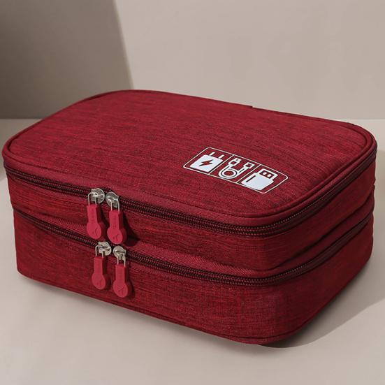 Bolsa de armazenamento de cabos Camada dupla Grande capacidade Gadget eletrônico portátil Organizador de viagem para casa