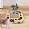 Cat Scratch Pad Cardboard Scratcher Interactive Pet Scratch Toy with 2 Bell Balls Track for Indoor Play Protecting Furniture