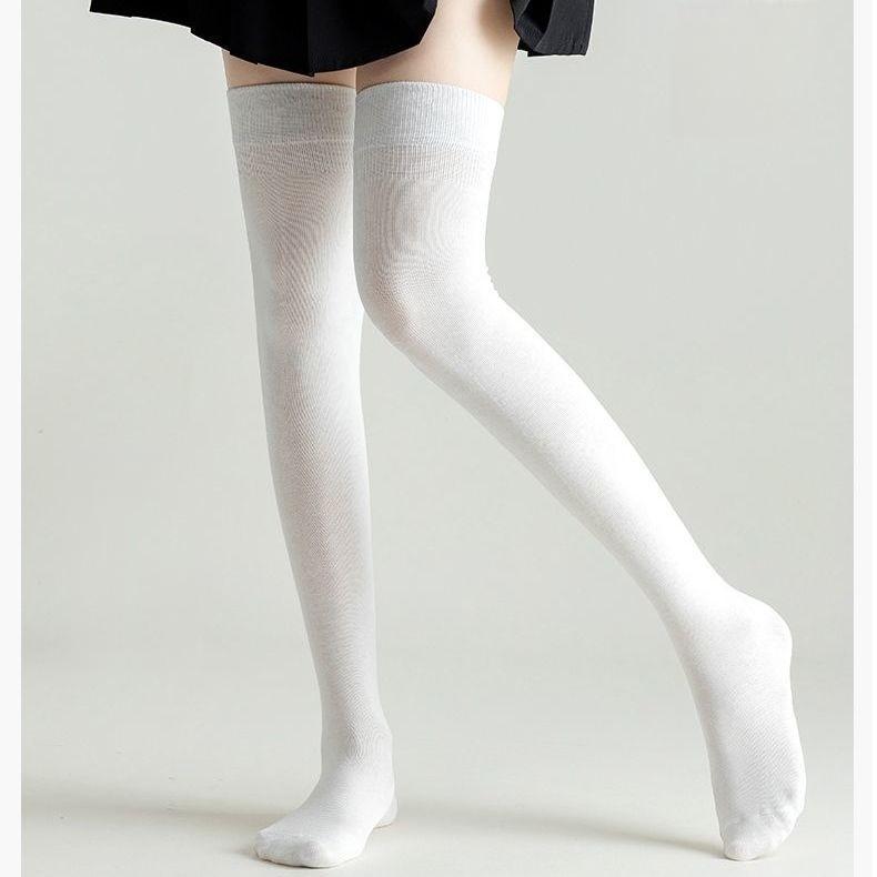 Silicone Non-Slip Knee Socks Solid Color Korean Jk Japanese Stockings Children Spring And Autumn Tall Black Stockings Thigh Socks