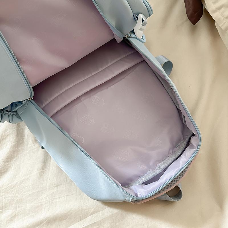 College Colorblock Schultasche Damen Reiserucksack Leichtgewichtiger Klassenrucksack