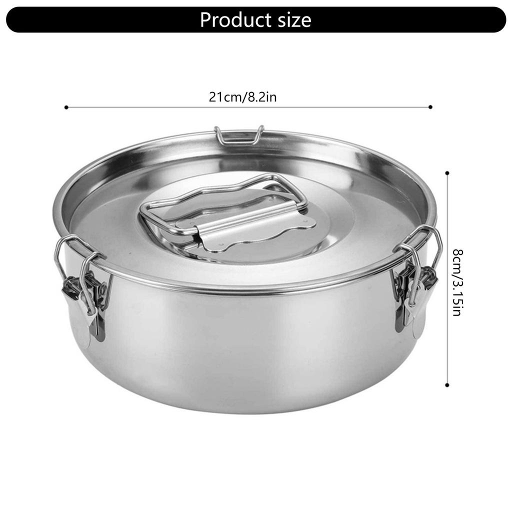 Stainless Steel Flan Mold Pan 304 Stainless Steel with Secure Seal Lock and Lid For Baking Quiche Pie Cake Kitchen Tool