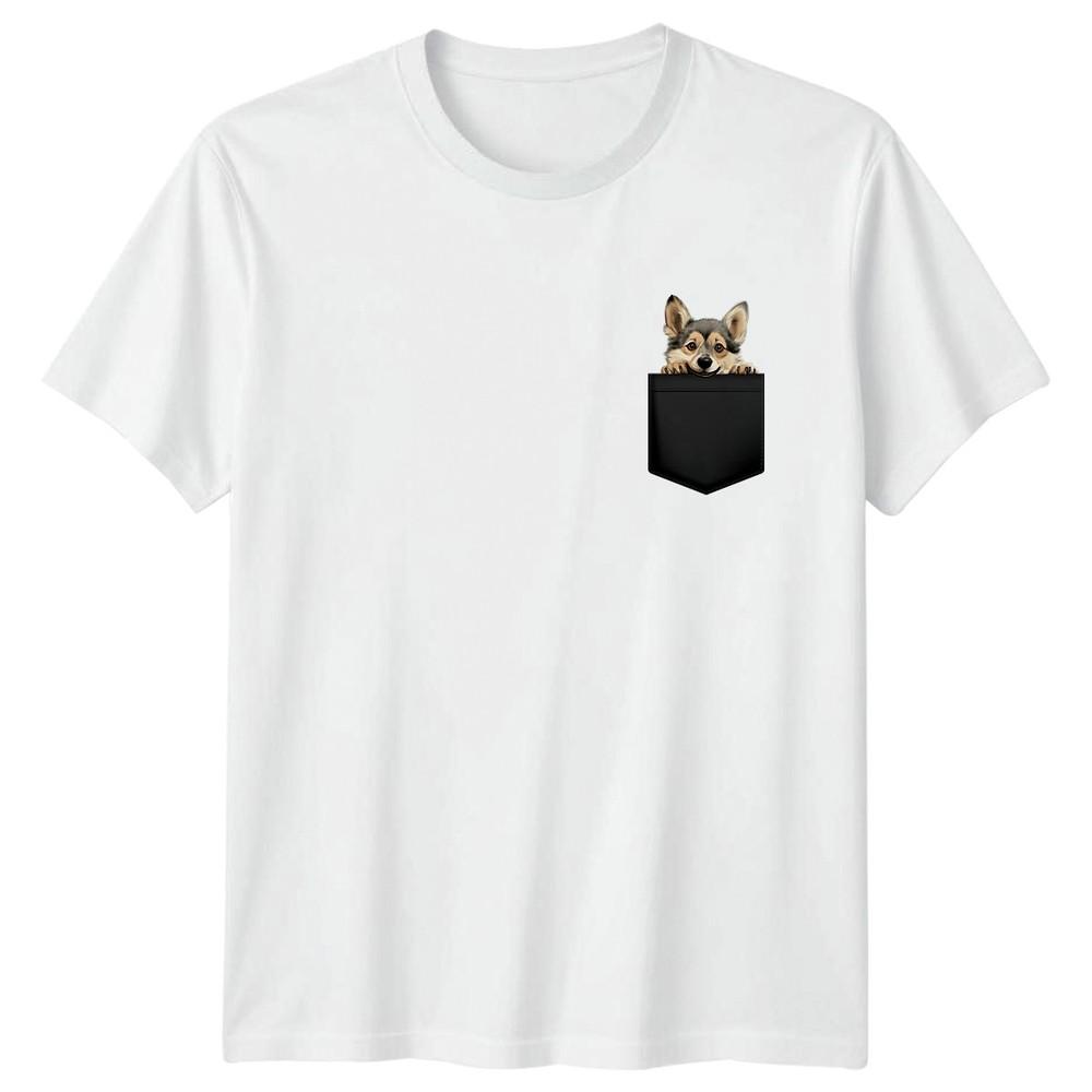 Corgi Dog Peeking Pocket Animals Dogs Unisexs TShirt Unisexs Tee Graphic Unisex Top S