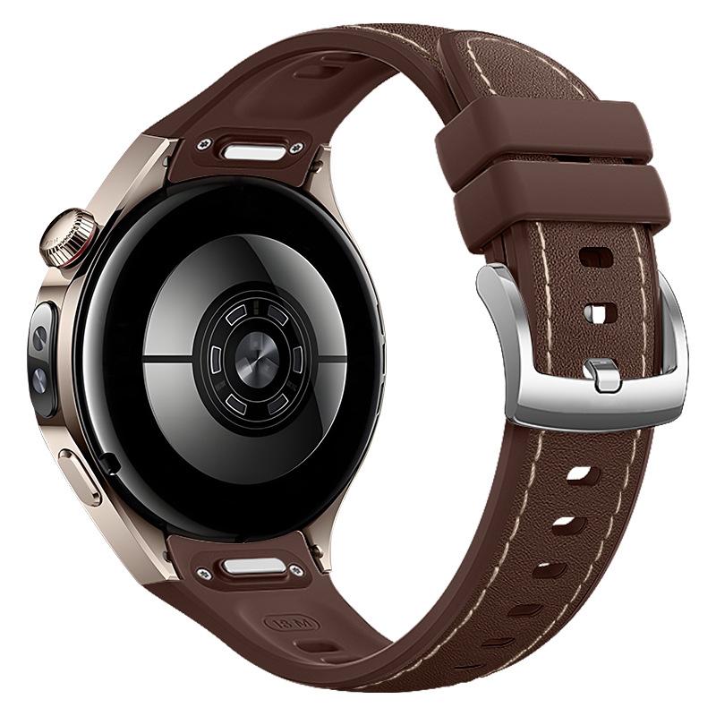 Silikon-Lederarmband für Huawei Watch 5 46MM Ohne Lücken Gummiarmband für Huawei Watch 5 42mm Unteres Schnellverschlussband