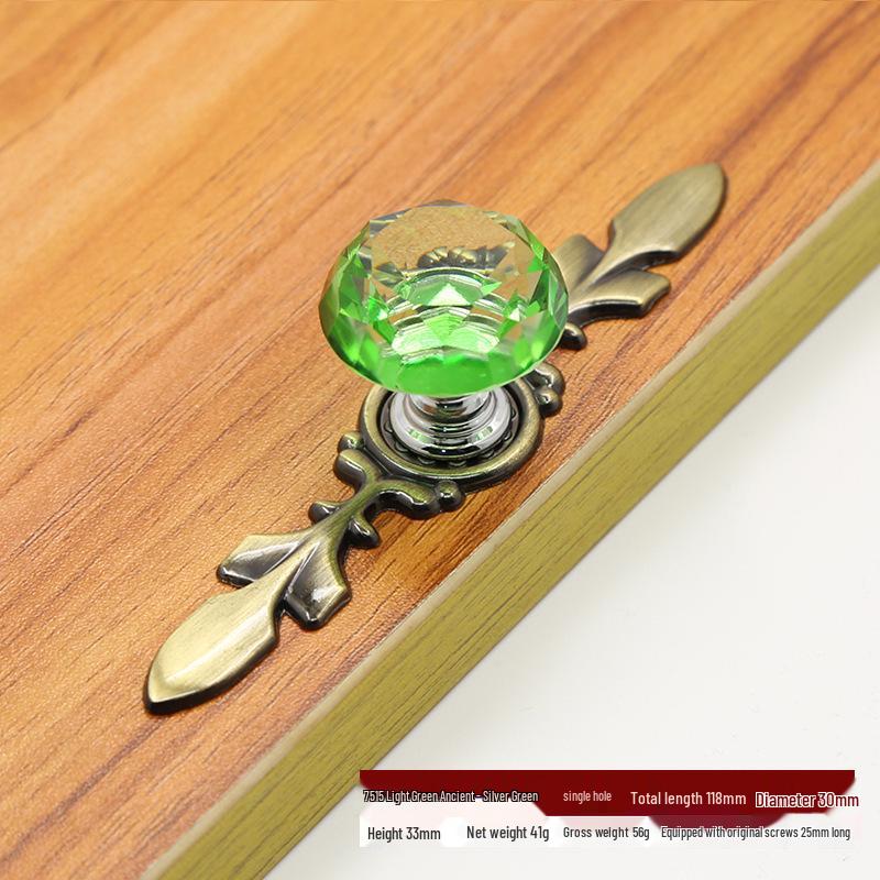 Transparent Black Crystal Pull Handle for Cabinets and Wardrobes - European Modern Design, Solid and Thickened.