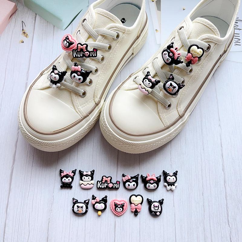 Kuromi Cartoon Shoe Buckle Accessory for AF1 Kids' Shoelaces - DIY Decoration.