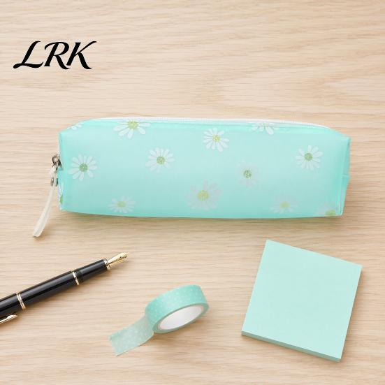 Multi-color Floral Pencil Bag Flower Case, Large Capacity PVC Pen Pouch, Portable Stationery Organizer Waterproof for Students, School Supplies Daisy