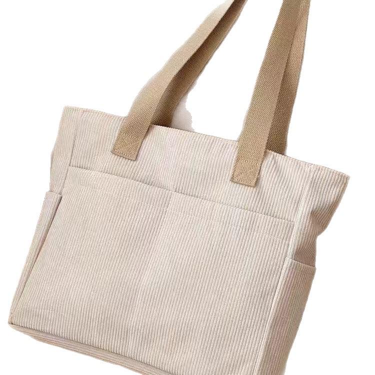 Large Capacity Corduroy Tote: Autumn/Winter 2025 Versatile Commuter Shoulder & Crossbody Bag