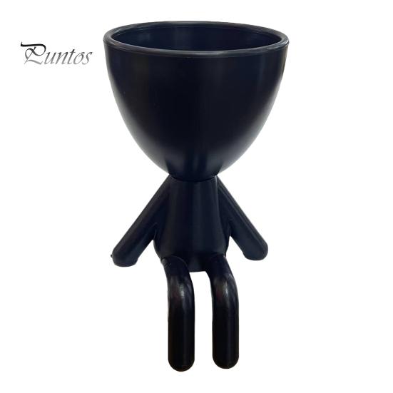 Office Desk Planter 3D Printed Sitting Human Figure Succulents Planter, 2-in-1 Desktop Pot & Decor Ornament, Matte Finish Flowerpot One-Piece