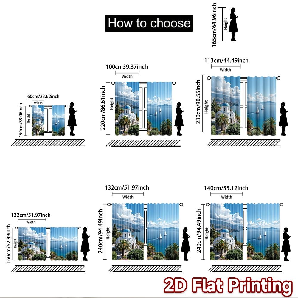 2D Flat Photography Backdrop Scene Backdrop Coastal Greek Church View 100% Polyester Party & Holiday Decor Perfect for