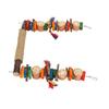 Bird Swing Toy Colorful Beak Grinding Parrot Chewing Perch Toy with Metal Hooks for Lovebird