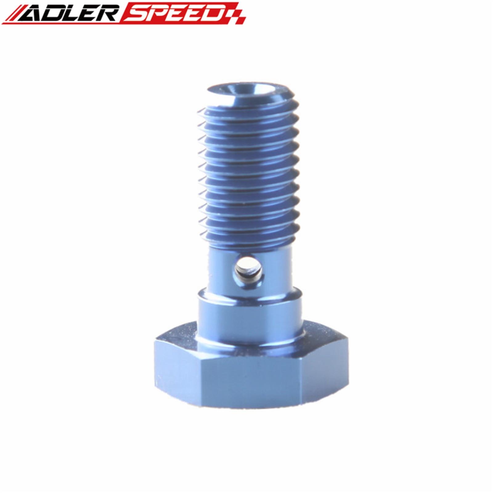 ADLERSPEED Banjo Bolt UNF 7/16-20UNF Banjo Aluminum Bolts Brake Fitting Adaptor Black / Blue