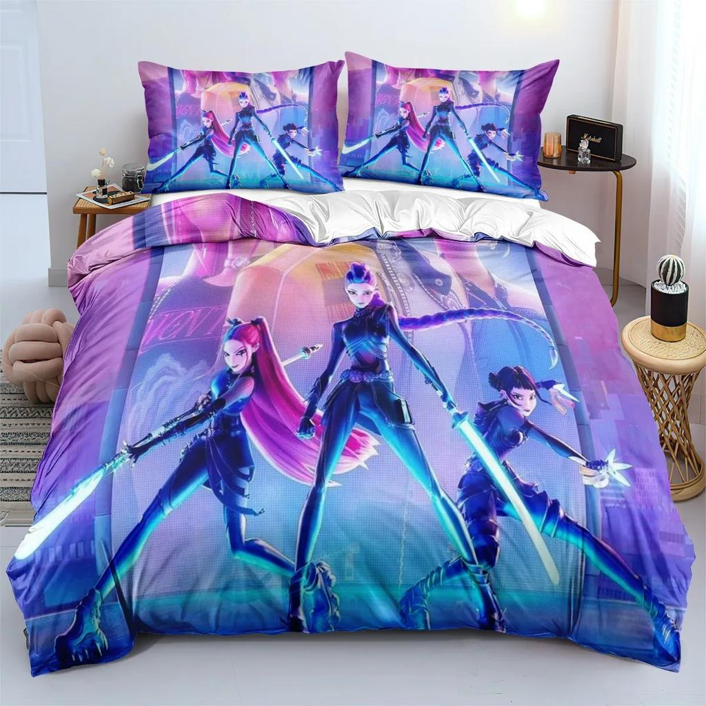 K-Pop D-Demon Hunters Anime Duvet Cover Polyester Cover Set Bedding Comforter Sets King Size 3D Children'S Bedding Set