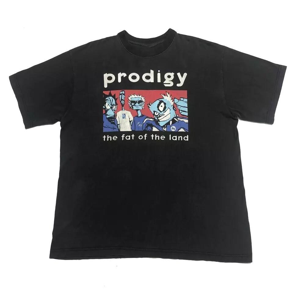Винтаж PRODIGY 1997 The Fat Of The Land Хлопок Черный S-5XL Унисекс Рубашка Унисекс Футболка XXXL