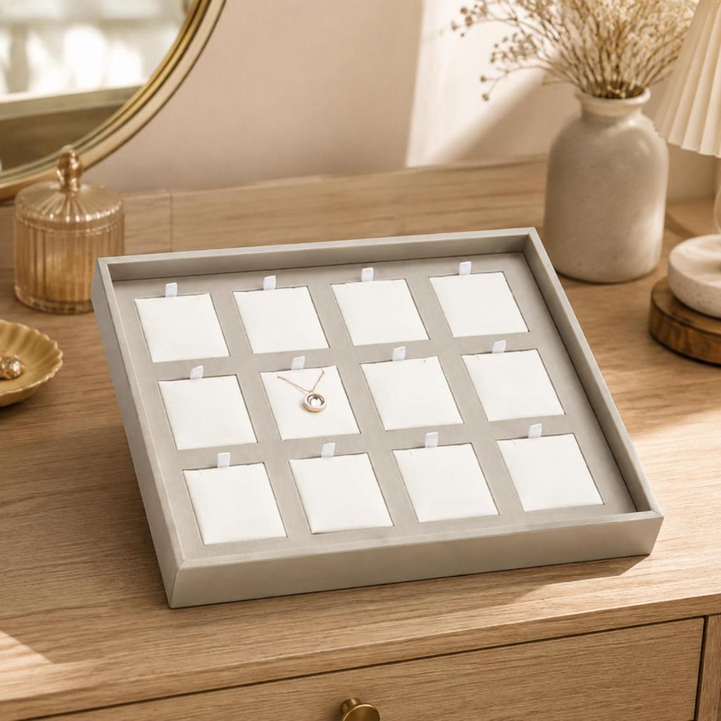 Jewelry Display Tray with Raised Frame Sturdy for Home Storage