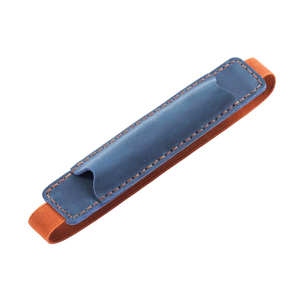 Top Leather Pencil Bag with Elastic Band, Retro Pen Case Holder for Travel Notebook, Portable Pen Pouch School Office Stationery