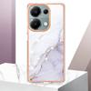 For Xiaomi Redmi Note 13 Pro 4G/Poco M6 Pro 4G TPU Case with IMD Marble Pattern Electroplated Back Cover