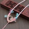 Hetian Jade Beeswax Tangka Rope Necklace with Multi-Treasure Hand-Rubbed Cotton Thread Tassels - DIY Weaving Accessory.