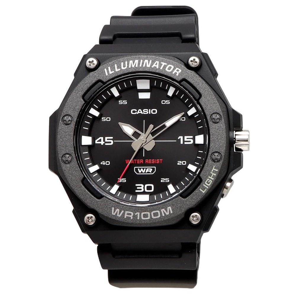 Men's Analog Quartz Watch with LED Light, Black - Model MW-620H-1AV