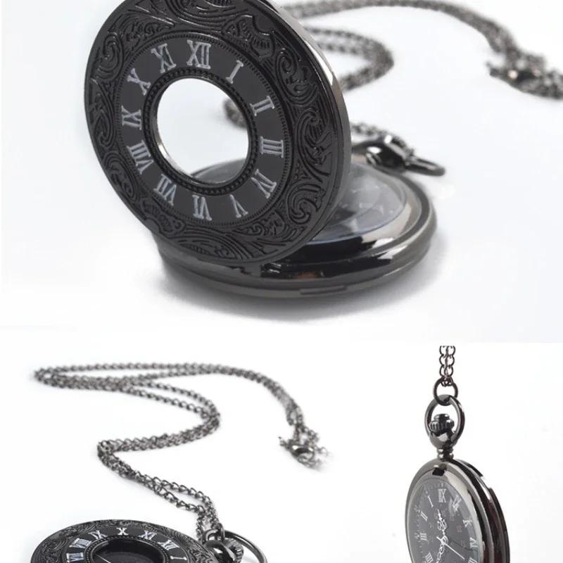 Pocket Watch with a Country Style, Retro Roman Skeletonized Quartz Watch