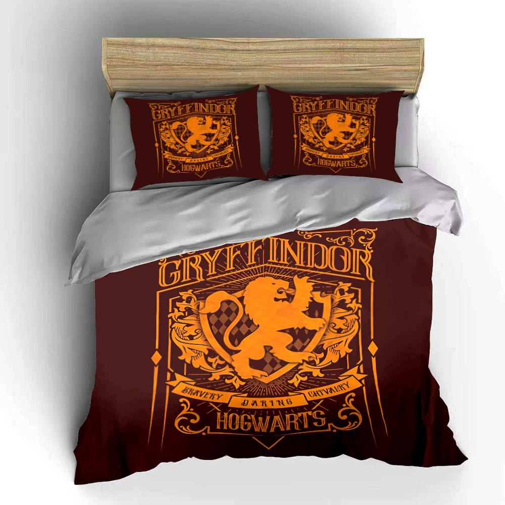 Gryffindor Lion Crest Design Bedding Duvet Cover Set Duvet Cover Pillowcases (1*Duvet Cover 2*Pillowcases, without duvet insert)