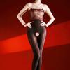 New Rose Lace Strapless Bodysuit with Ultra-thin Oil-sheened Sheer Crotchless Design for Women