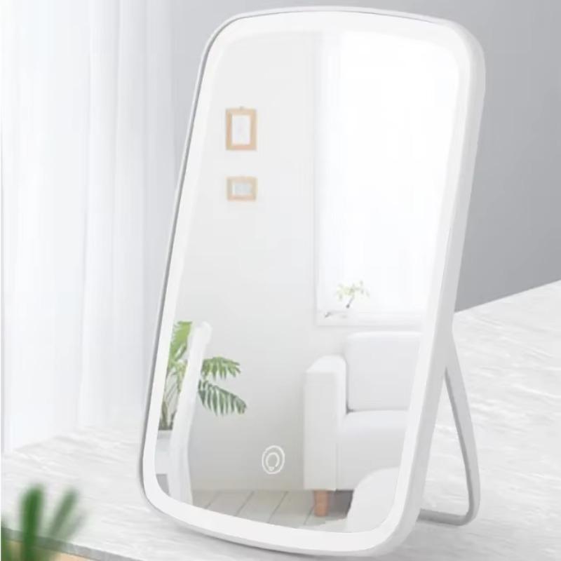 Light Touch Screen Rectangle Make Up Charging Light Beauty Salon Adjustable Brightness Table Portable Desktop Makeup LED Mirror