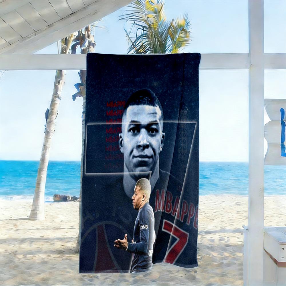 Star Player Kylian Mbappé Beach Towel Super Soft Microfiber Quickdry Fabric Comfortable Lightweight