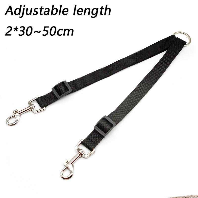 Laisse pour chien double coupleur double deux en un en nylon solide en forme de V réglable laisse pour chien de compagnie colorée deux voies 2 chiens laisse pour animal de compagnie