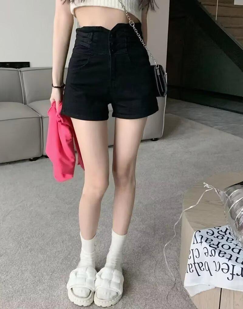 Ultra High Waist Black Denim Shorts - Super Short Summer Hot Pants