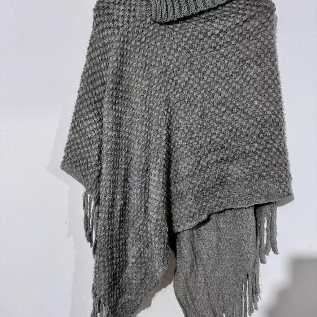 Streamer Style Fringe Knit Shawl: Spring-Autumn Design, Personalized Cape Top, Warm Fringe Outer Layer